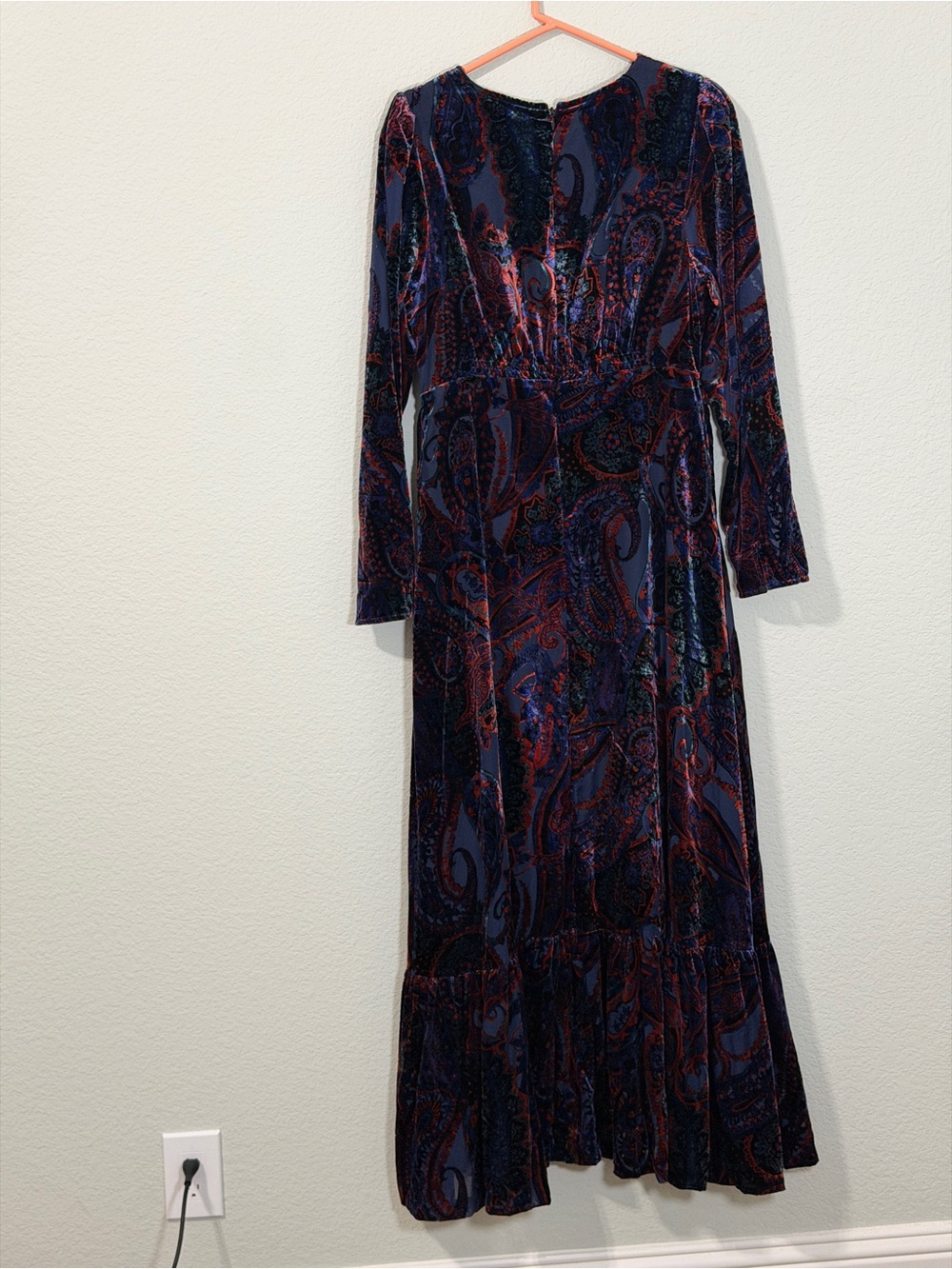 Anthropologie Burnout Velvet Boho Maxi Dress size 14 - Picture 6 of 7